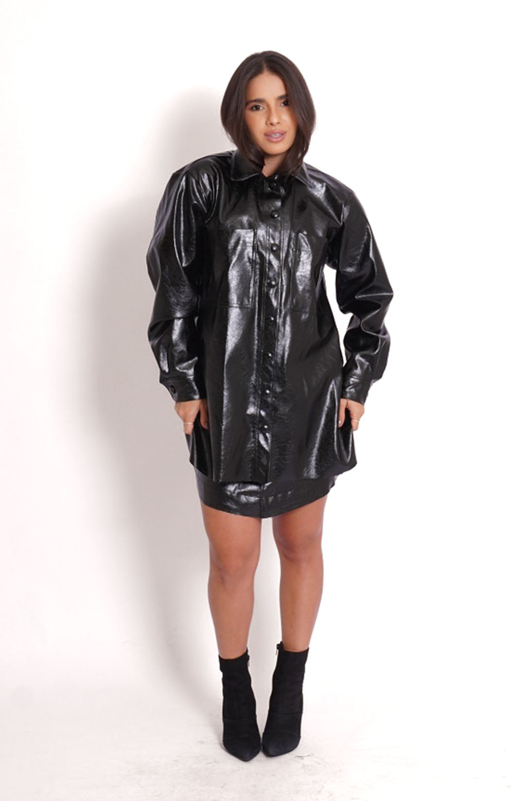 Camisa couro eco anne - Preto