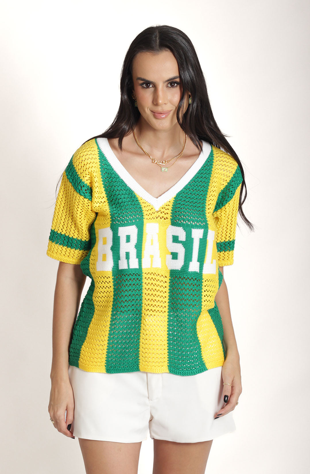 Blusa Tricot Brasil - Verde Bandeira