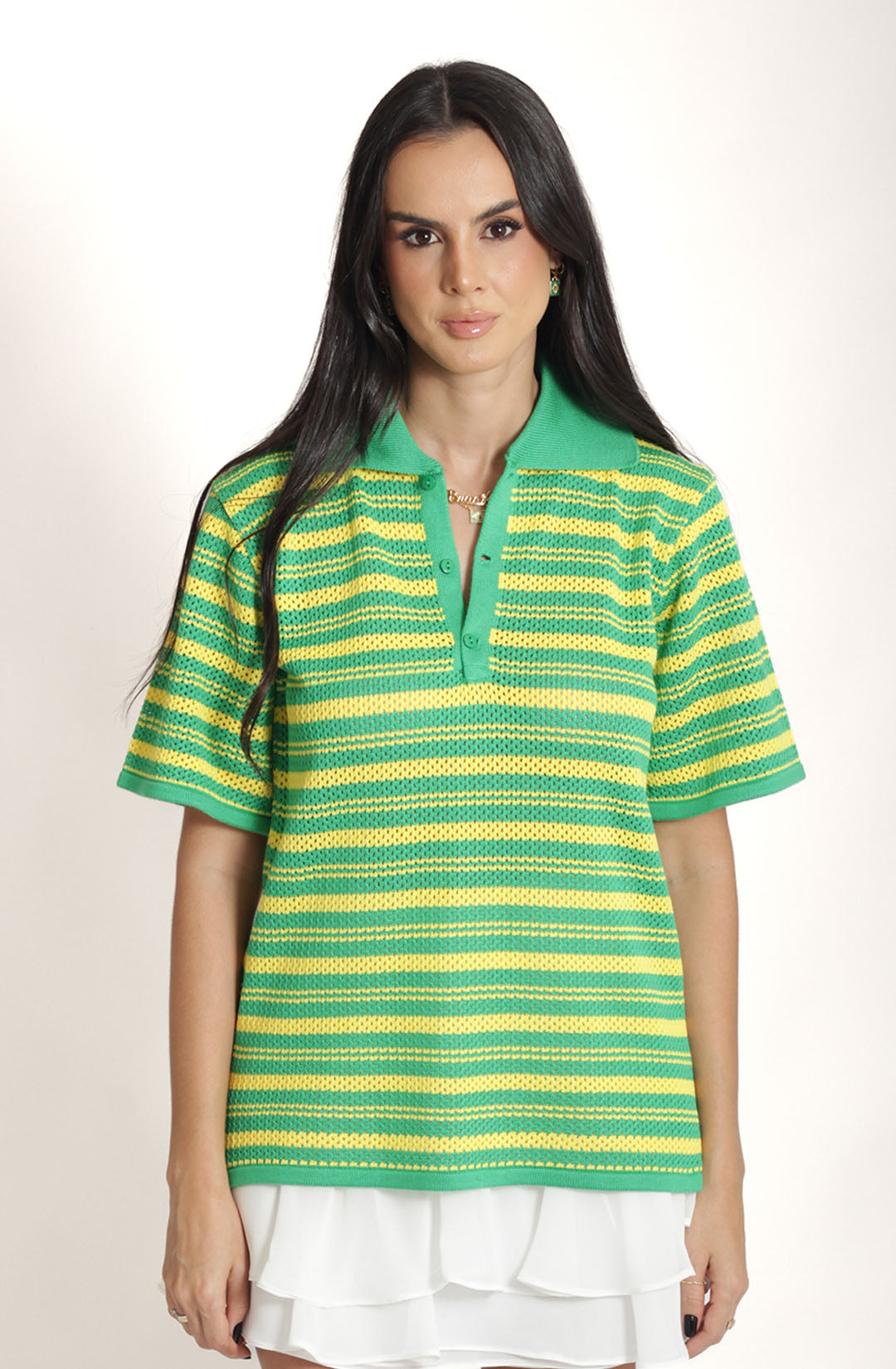 Blusa Tricot brasil polo - Verde Bandeira