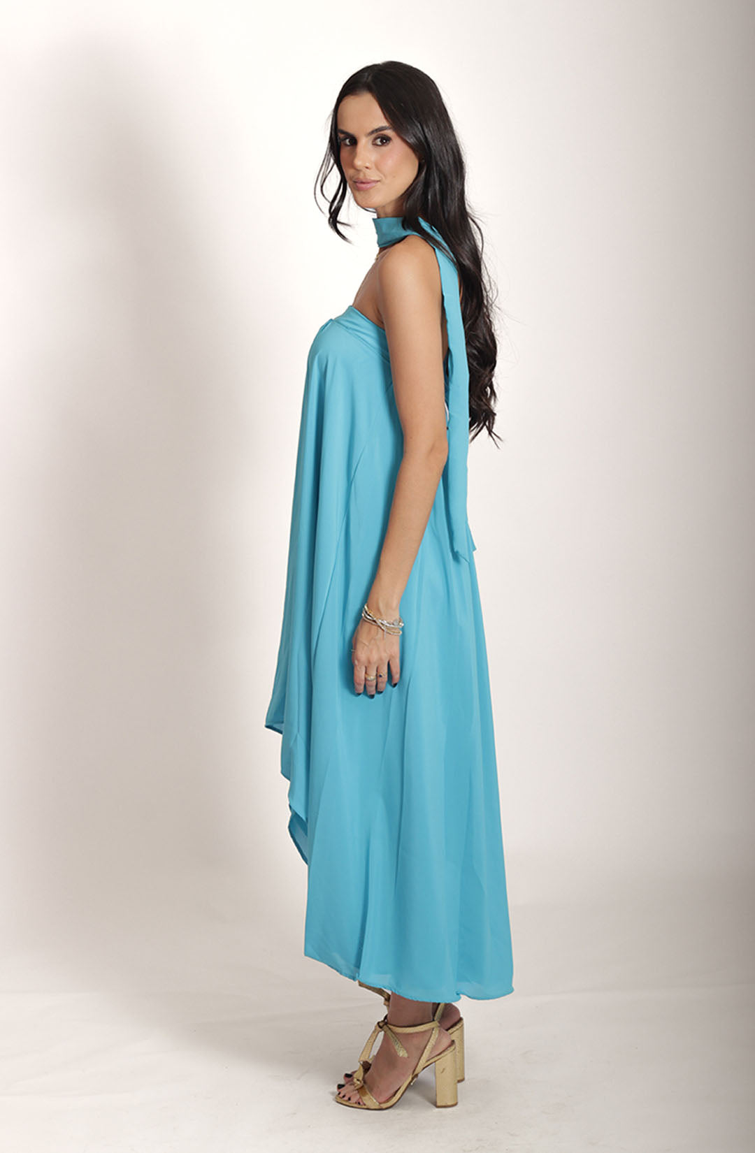 Vestido Sara - Azul Turquesa