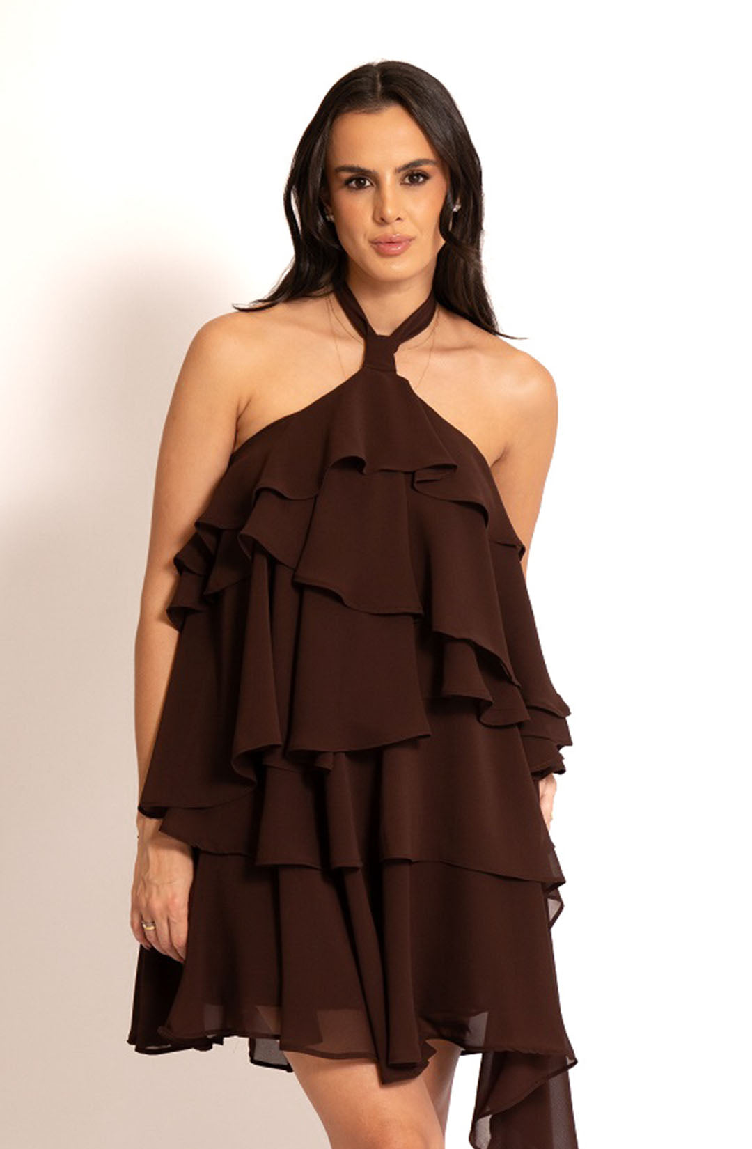 Vestido Thália - Marrom Escuro